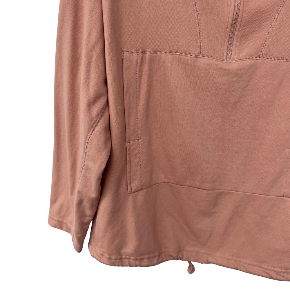 LIV Outdoor Quarter-Zip Pullover Camel Tan Long Sleeve Drawstring Hem Sweatshirt - Picture 6 of 8